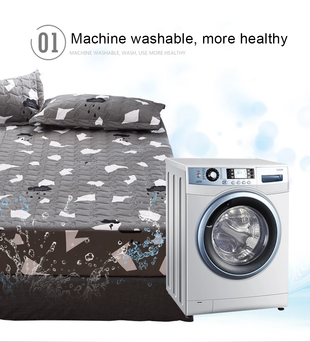 

Embossed Print Six-sided Fully Enclosed Waterproof Bed Cover Mattress Protector Topper for Bed Anti-mite Zipper Mattress Covers