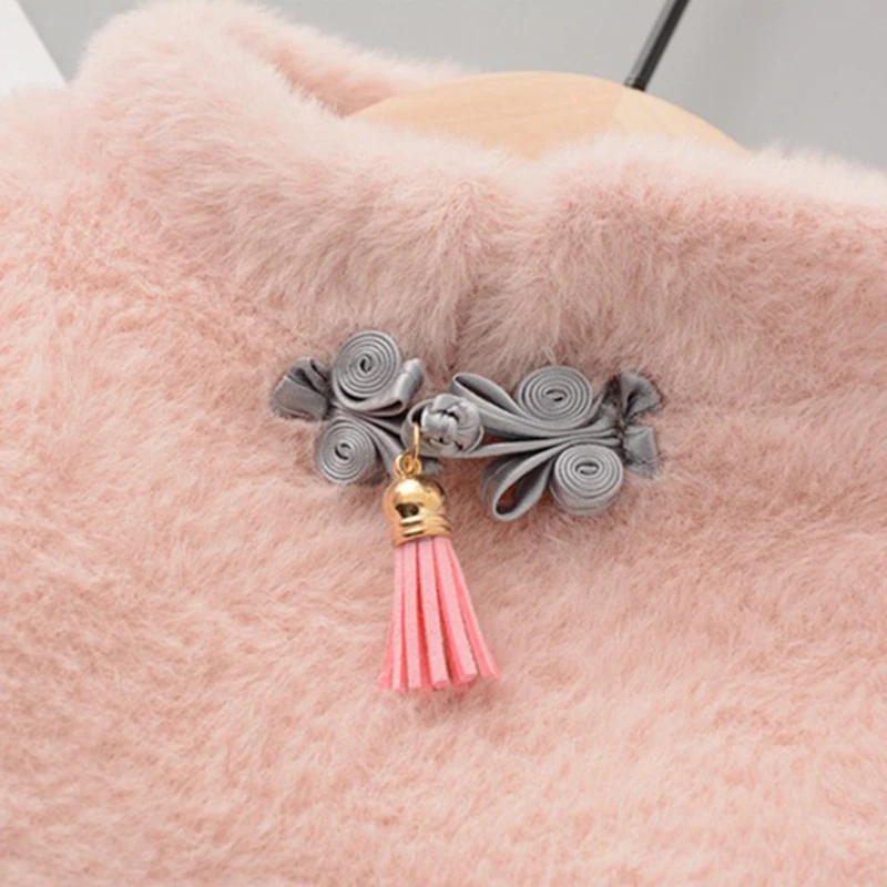 Новое осенне зимнее платье для малышей в китайском стиле теплое вязаное с