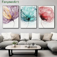 abstract watercolor flowers canvas painting modern color plant posters prints nordic wall art pictures living room home decor