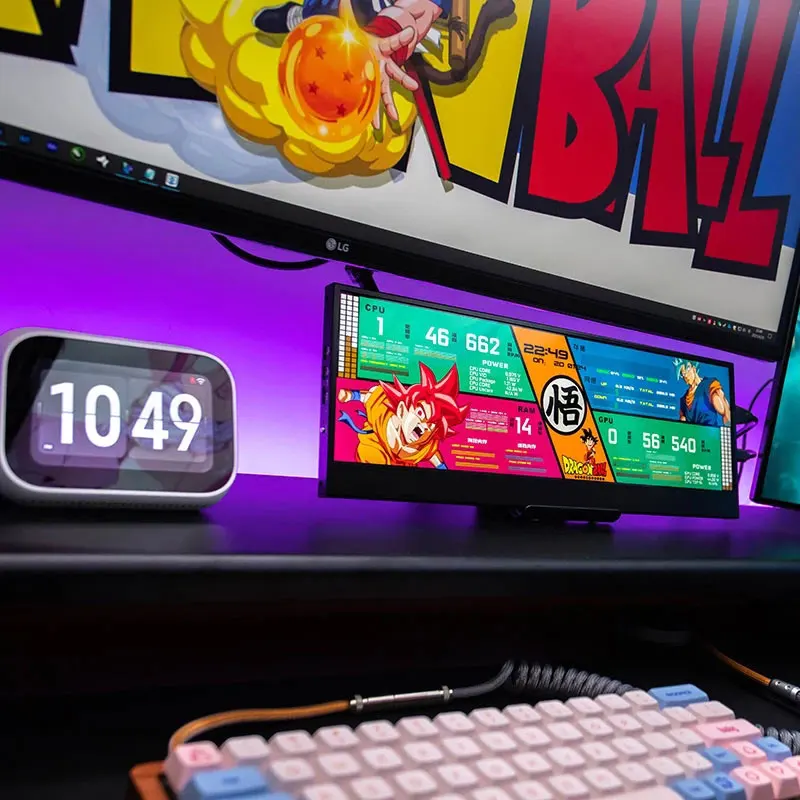 Wisecoco-pantalla 4K IPS de 14 pulgadas, 3840x1100, Control de temperatura, AIDA64 Pantalla din&aacute;mica, brillo ajustable para ordenador de escritorio-4