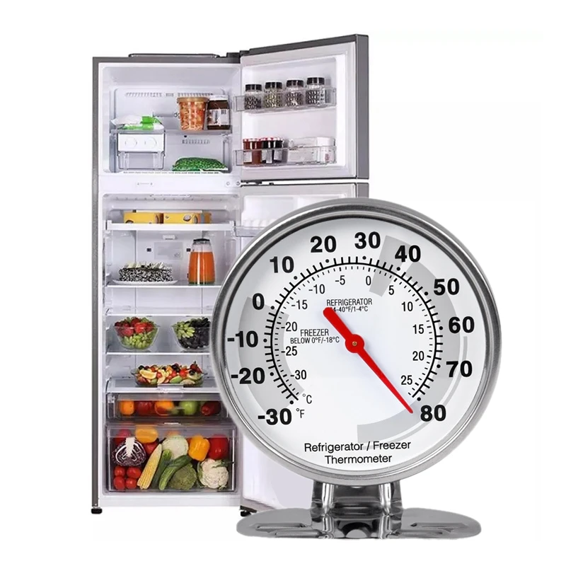 

Stainless Refrigerator Thermometer Freezer Temperature Gauge Mini Thermometer Grill for Home Kitchen Food