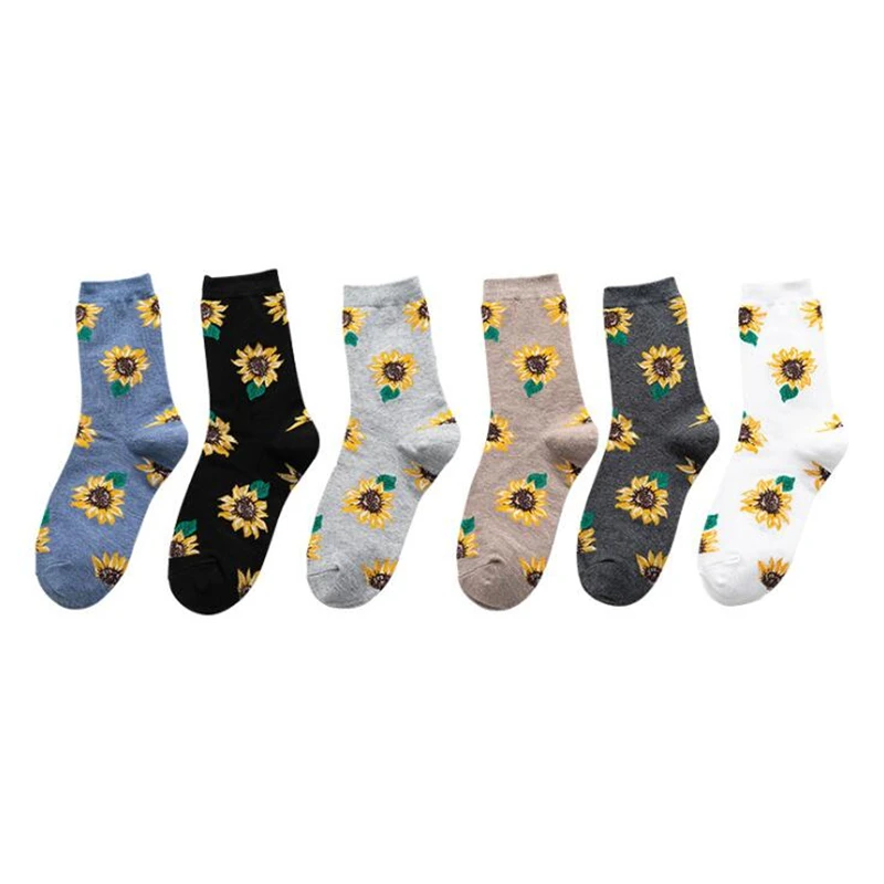 

Hot Sale Fashion Creative Harajuku Japanese Socks Spring Fall Winter Sunflower Short Socks Casual Colorful Cotton Funny Tide Sox