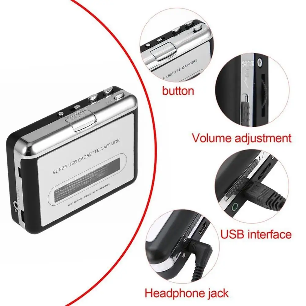 USB 2 0 портативная лента для ПК супер Кассета MP3 аудио Музыка CD цифровой плеер