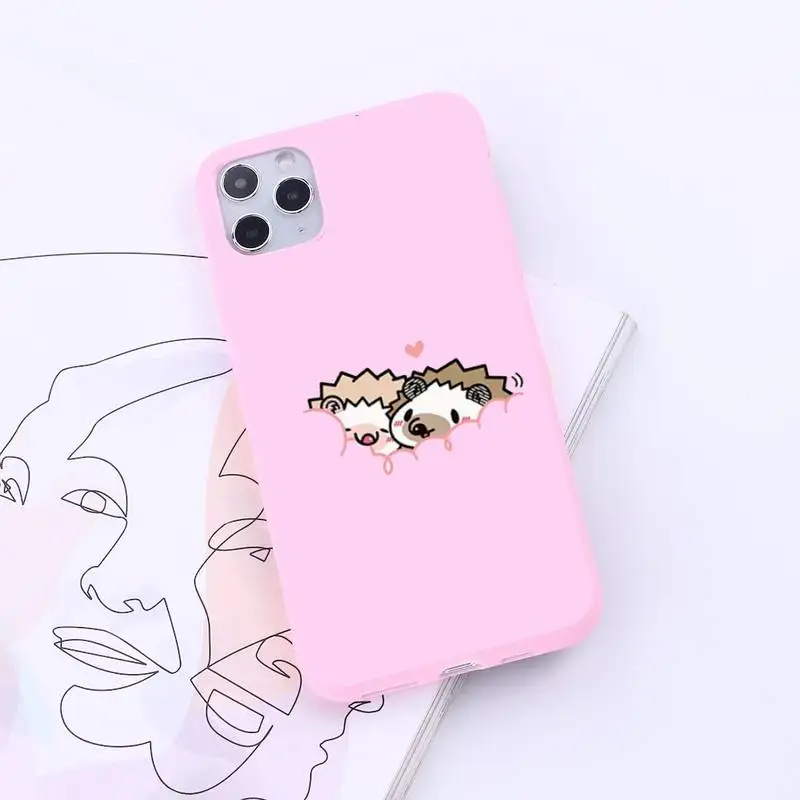 

Animal lovely cartoon hedgehog Phone Case Candy Color for iPhone 6 7 8 11 12 s mini pro X XS XR MAX Plus