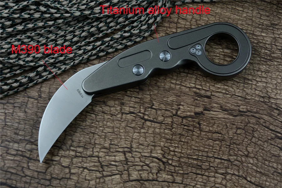 Нож M390 CS Go керамбит складной коготь EDC ножи TC4 титановая ручка с футляром Kydex для
