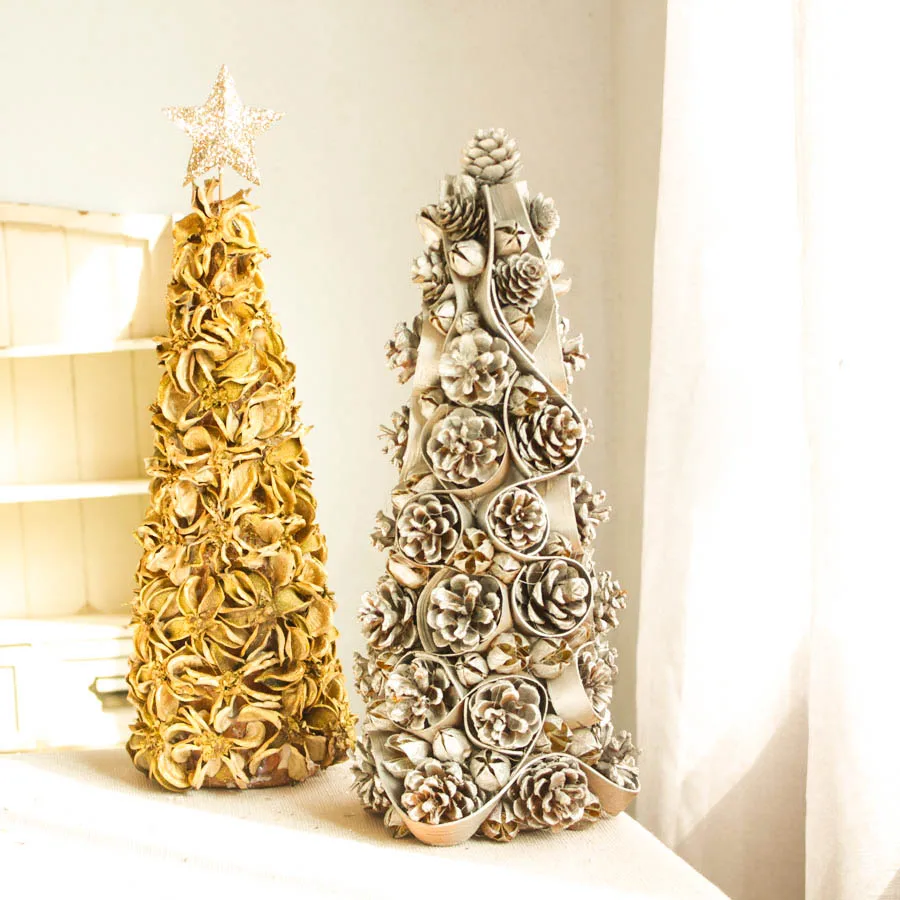 Сосновые шишки Рождественские украшения для дома Navidad 2019 серебряное золото