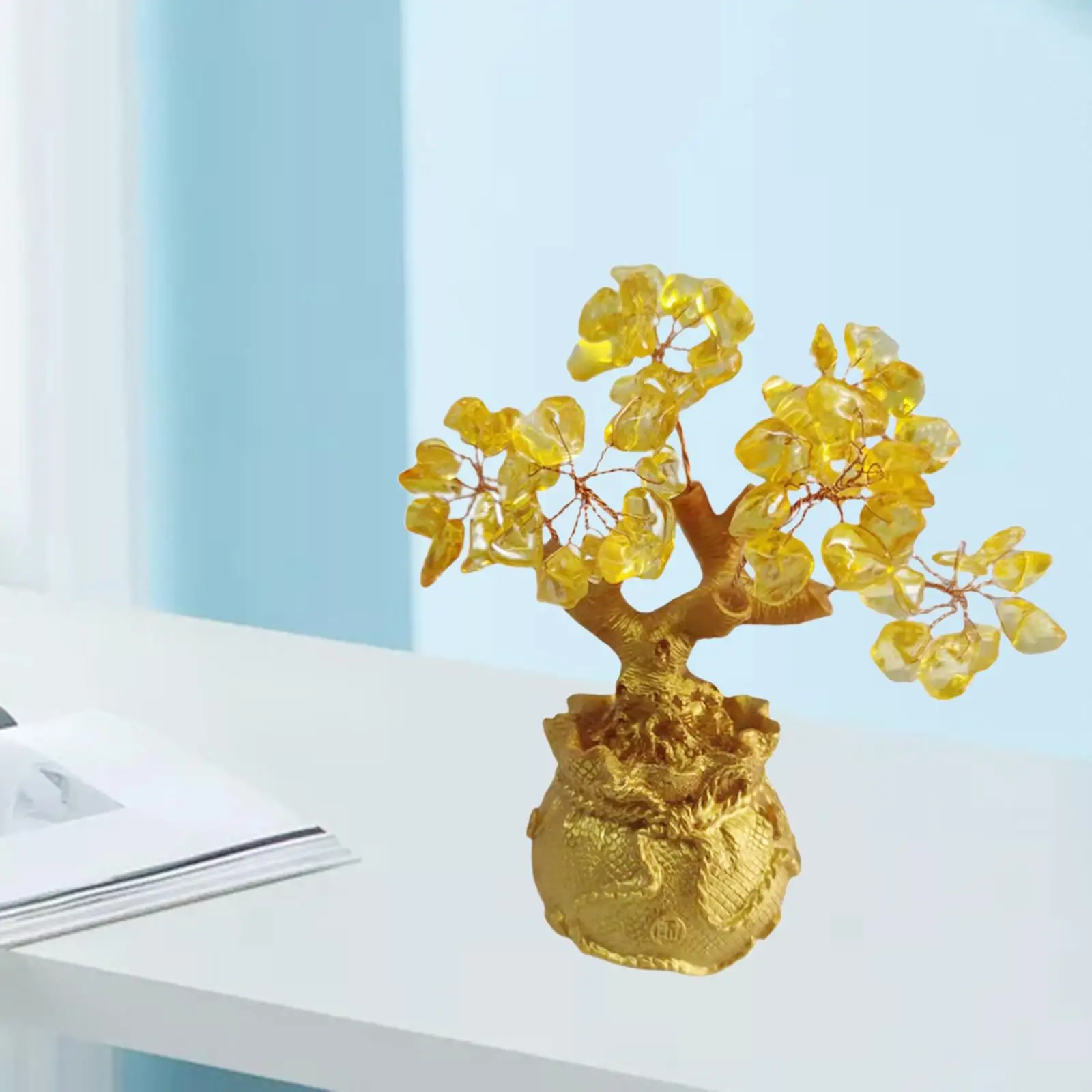 Драгоценное дерево фэн-шуй искусственное богатство и удача поделки для дома