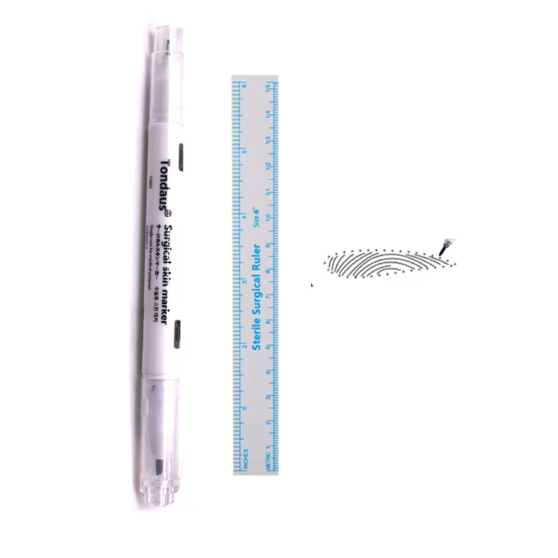 

1 Pc Microblading SKIN MARKER Pen Sterile Surgical Permanent Makeup RULER Tattoo Piercing Skin Marker Positioning Body
