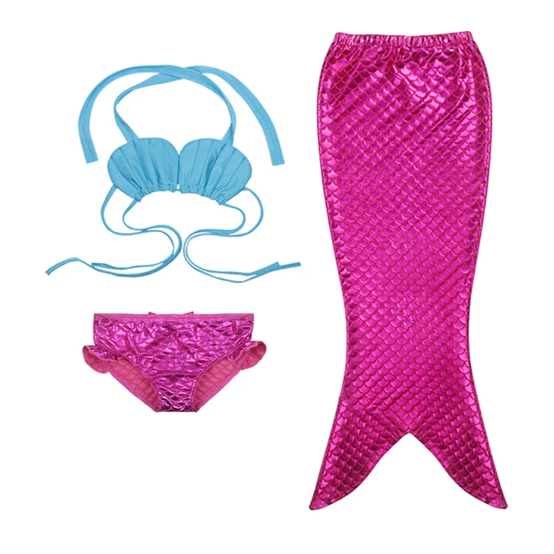 

3pcs New Fashion Kids Girls Clothes Swimmable Mermaid Tail Sea-maid Bikini Swimwear Swimming Costume Sets