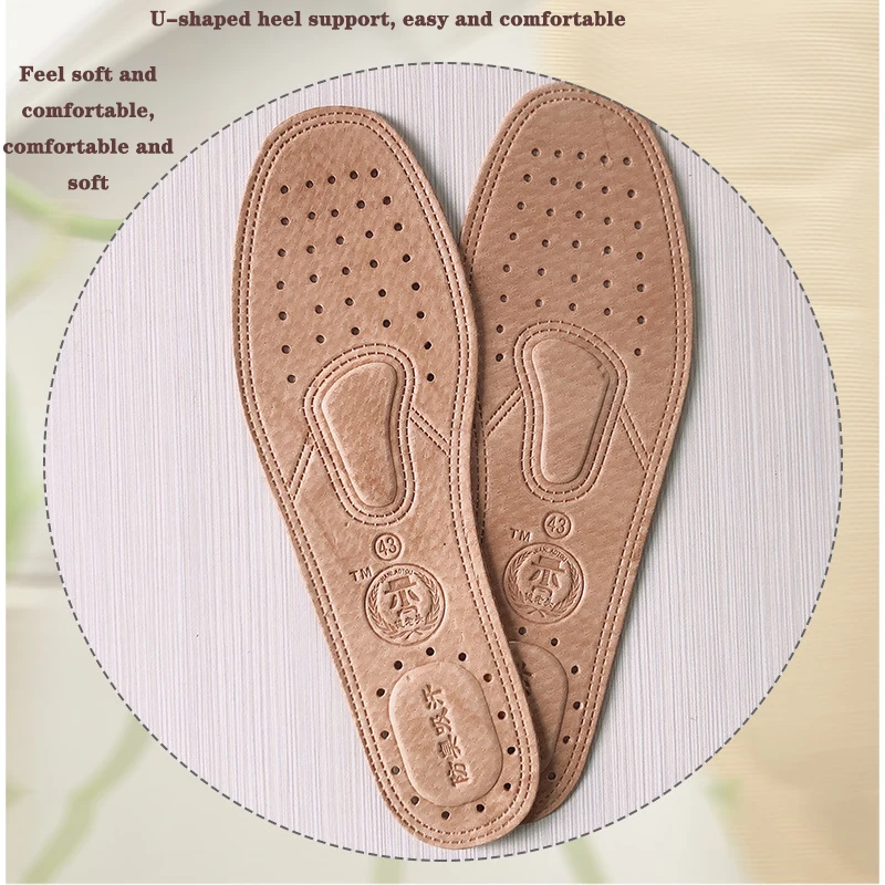 

1Pair Breathable Leather Shoe Insoles Replacement Inner Soles Shoe Insole Pads Absorb Sweat Deodorant Flat Feet Shoe Insole Mats