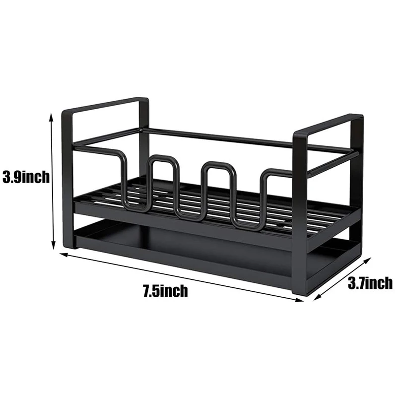Sink Caddy Organizer Countertop Sponge Brush Soap Holder with Drain Pan for Kitchen Cleaning Rack | Дом и сад