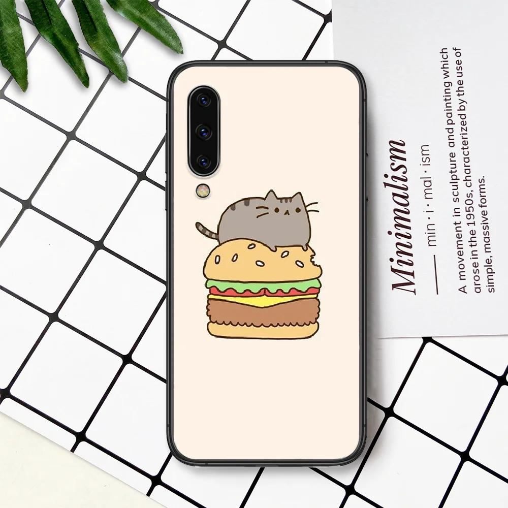 

Cartoon Pusheen Cute Cat Phone Case For Samsung Galaxy A 3 5 7 8 10 20 20E 21S 30 30S 40 50 51 70 71 black Hoesjes Painting