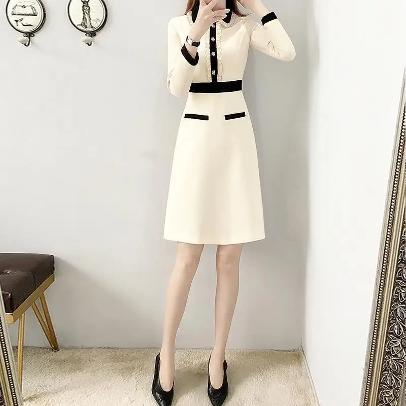 

Long Sleeve Dress Autumn Winter New Women's Clothing A- line Skirt Dresses for Women Vestido De Mujer