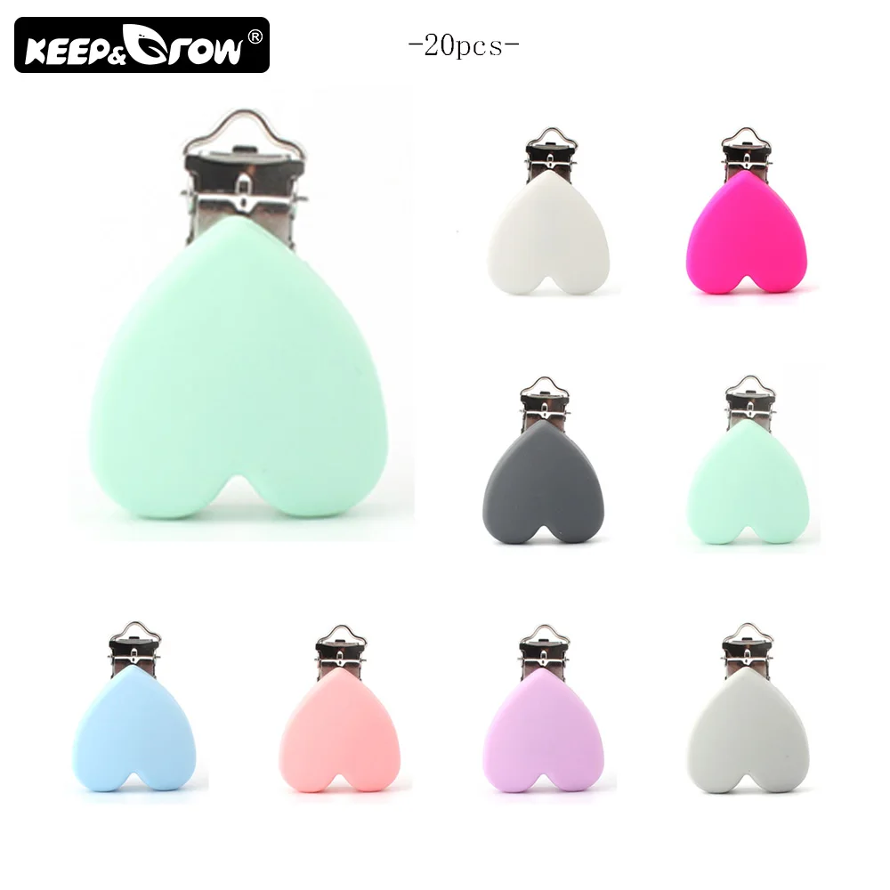 20 шт. силиконовые зажимы для соски-пустышки в форме сердца | Мать и ребенок