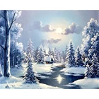 Набор для вышивания крестиком с изображением пейзажа, зимний, 11 карат