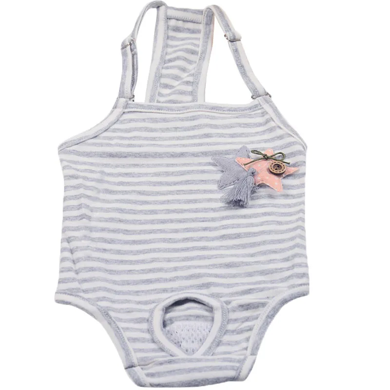 Серые полоски женские физиологические штаны для собак моющиеся подгузники