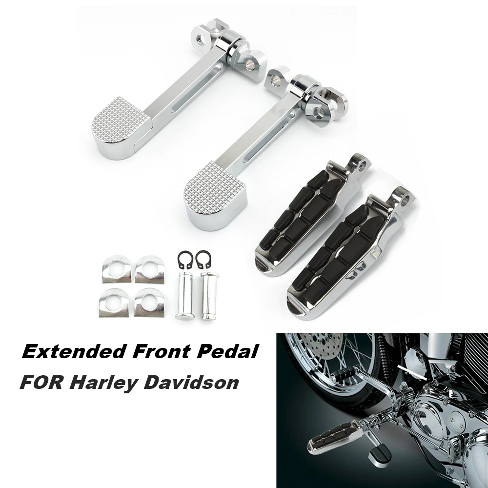 

For Harley Davidson Softail 883 1200 XL Dyna Fatboy Sportster Motorcycle Foot pegs Heel Stirrup Front Footrests Moto Rest Case