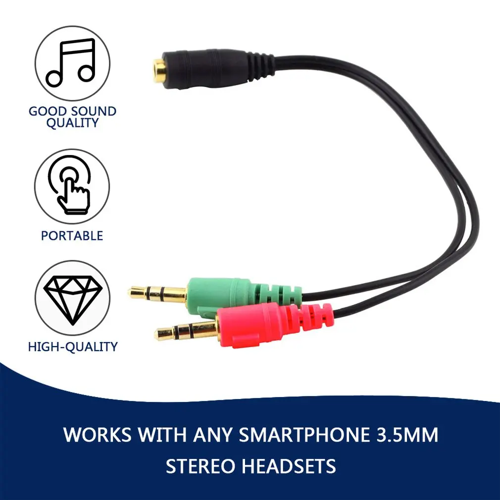 Женский и двойной мужской наушники гарнитура ПК адаптер аудио кабель 3 5 мм 2 в 1 HDMI