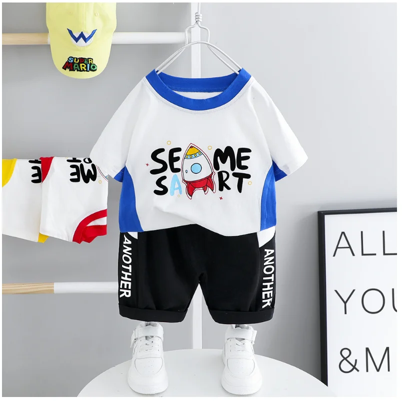 Лето 2020 новые детские костюмы для малышей комплекты одежды маленьких мальчиков