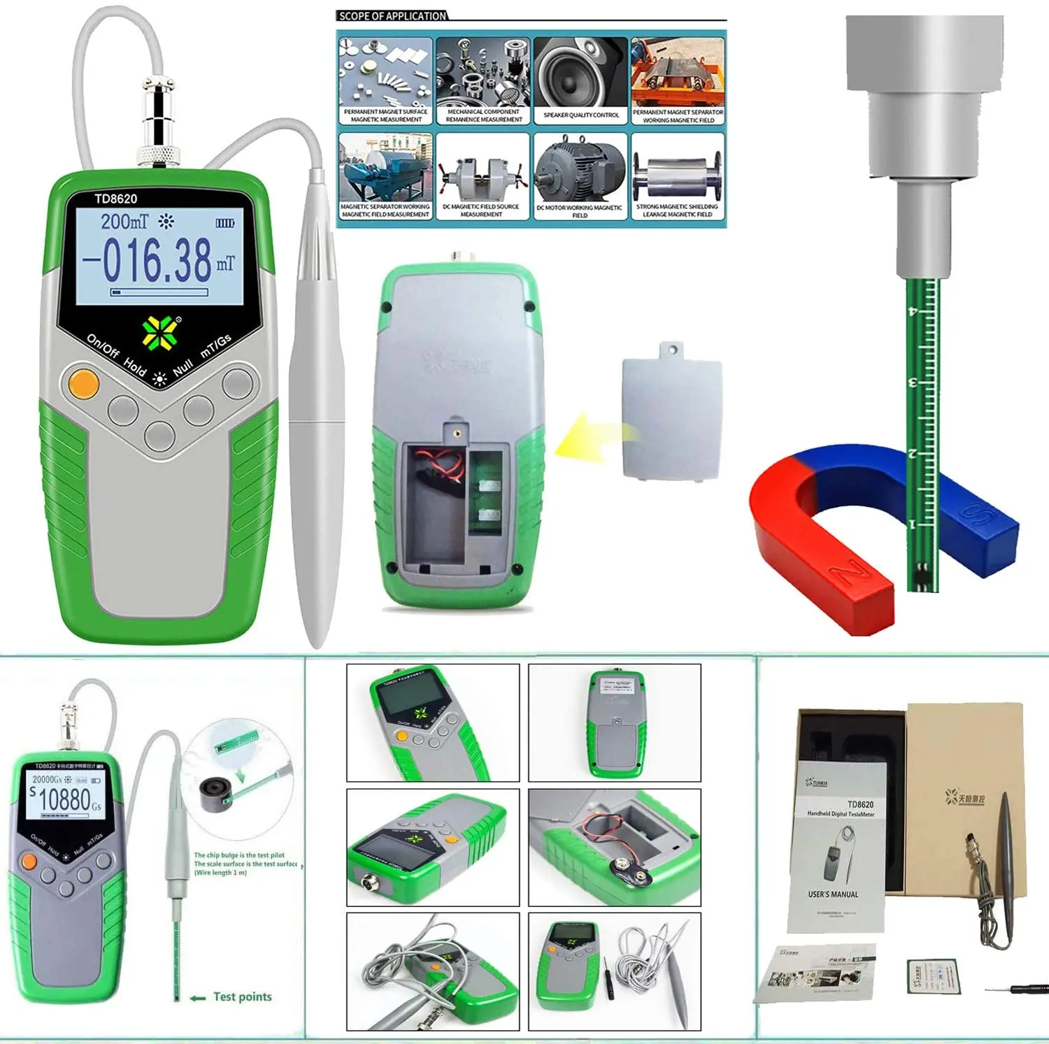 Измеритель Гаусса с постоянным магнитом ручной цифровой измеритель гаусмастера