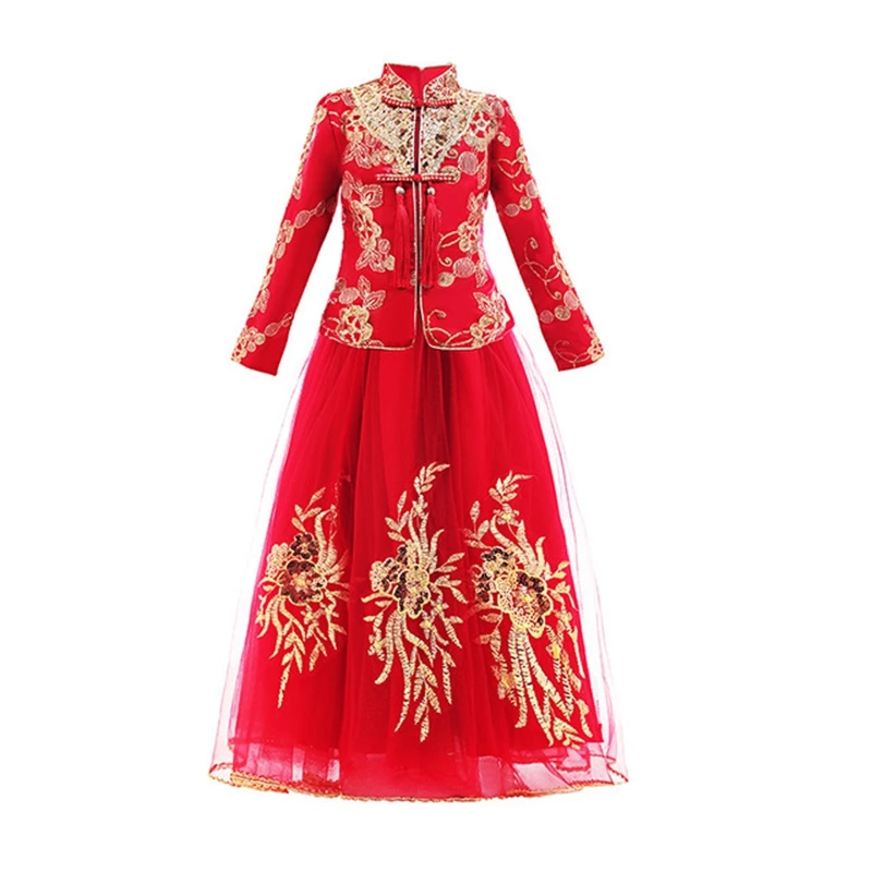 Платье принцессы для девочек элегантные вечерние туфли красоты платье с