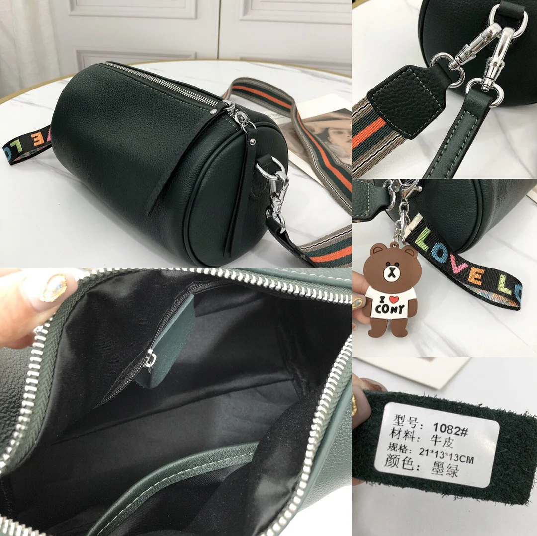 

2021 spring/summer new leather women's bag with soft cowhide water tube bag and simple fashion single shoulder cross-slung women