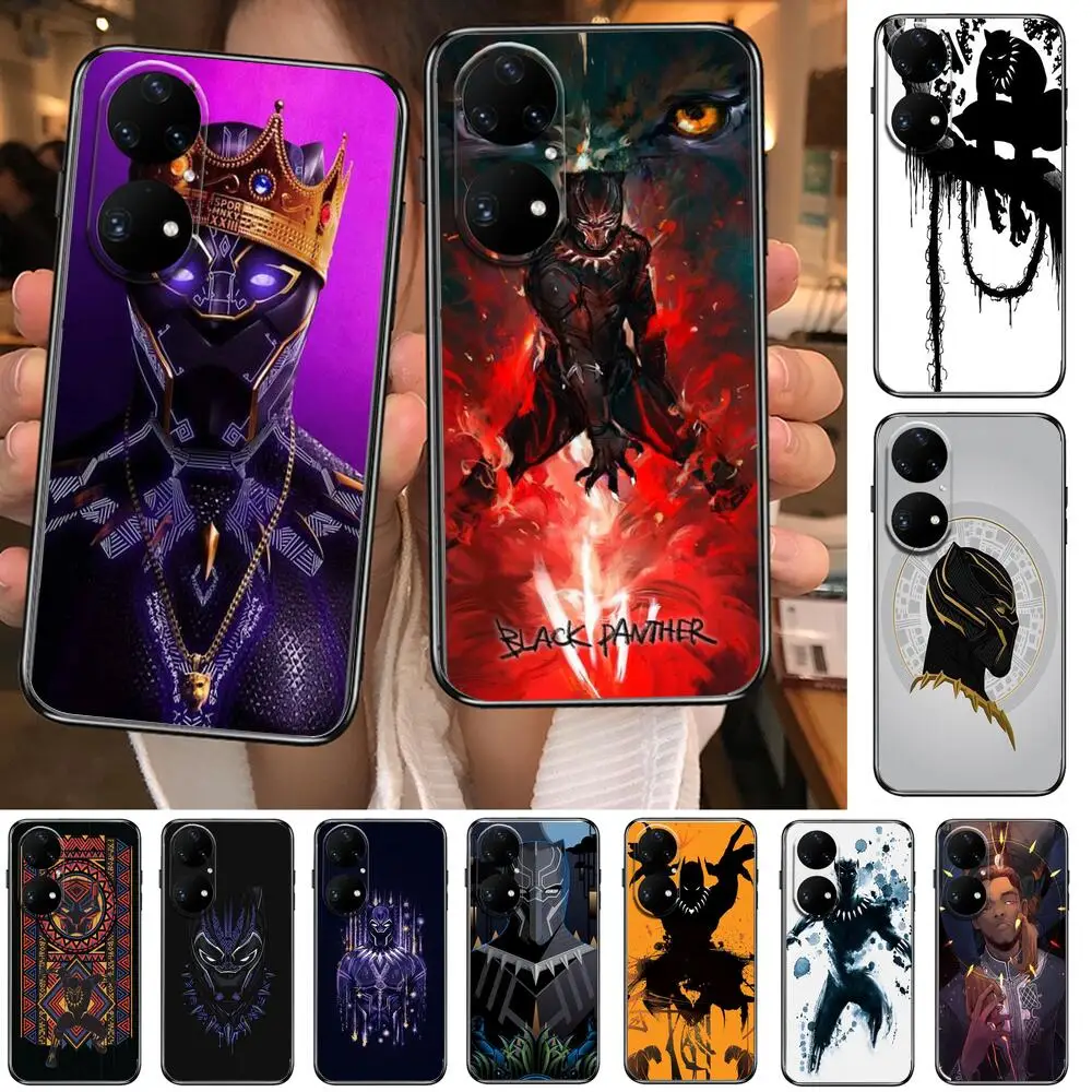 

Panther Cartoon Phone Case For Huawei p50 P40 p30 P20 10 9 8 Lite E Pro Plus Black Etui Coque Painting Hoesjes comic fas
