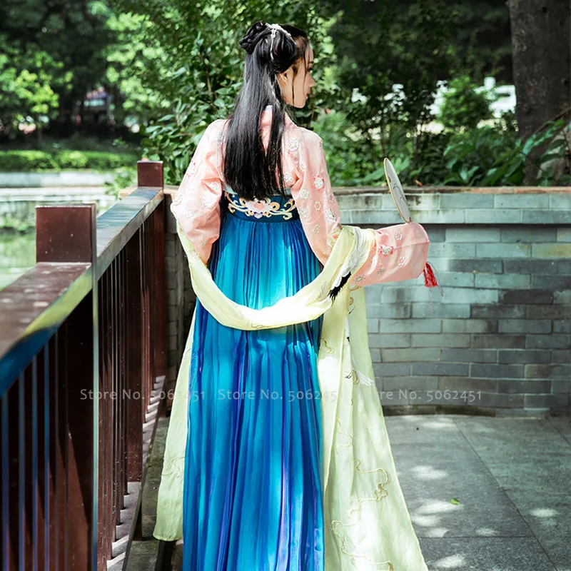 Chinese Traditional Hanfu Ancient Tang Dynasty Suit Women Princess Fairy Cosplay Costumes Tea Party Dress Robes Festival Outfits |