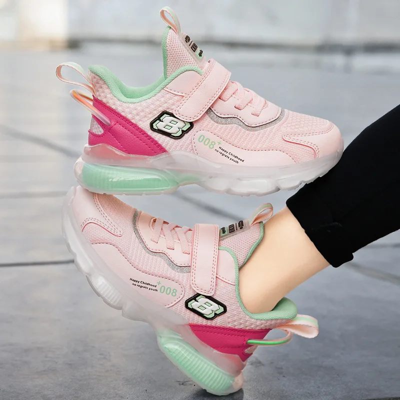 

Children Sneakers Flying Woven Sports Shoes Comfortable Running Shoes Outdoor Girls Athletic Shoes Boys Walking Gym Shoes