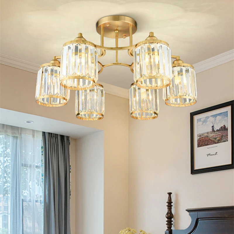 

A Modern Crystal LED ceiling light Fixture For Indoor Lamp lamparas de techo Round Mounting Ceiling Lamp For Bedroom