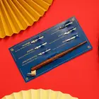 Деревянный держатель для каллиграфии манга + 6 наконечников для надписи, набор для рисования скейтбординга QX2B