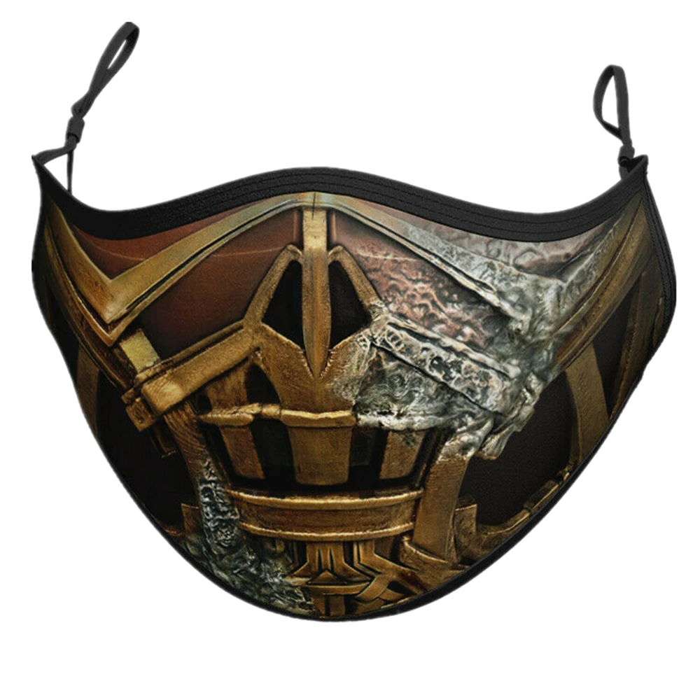 Mask for Mortal Kombat Movie Game Scorpion Sub-Zero Cosplay Costume Face Dustproof Unisex Masks Halloween Party Props | Тематическая