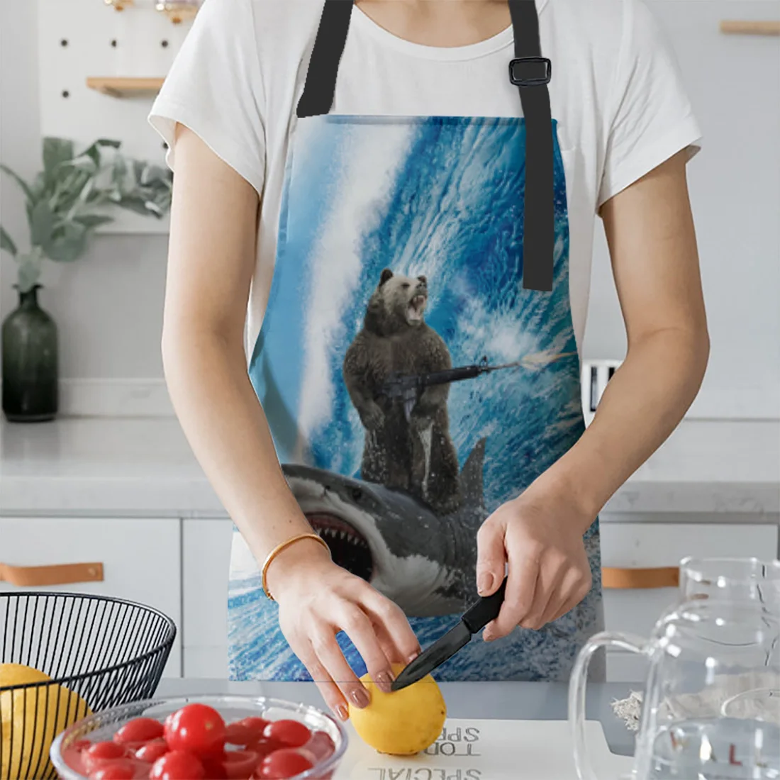 Медвежонок Акула машина пистолет волнистый фартук манжета рукавицы женские