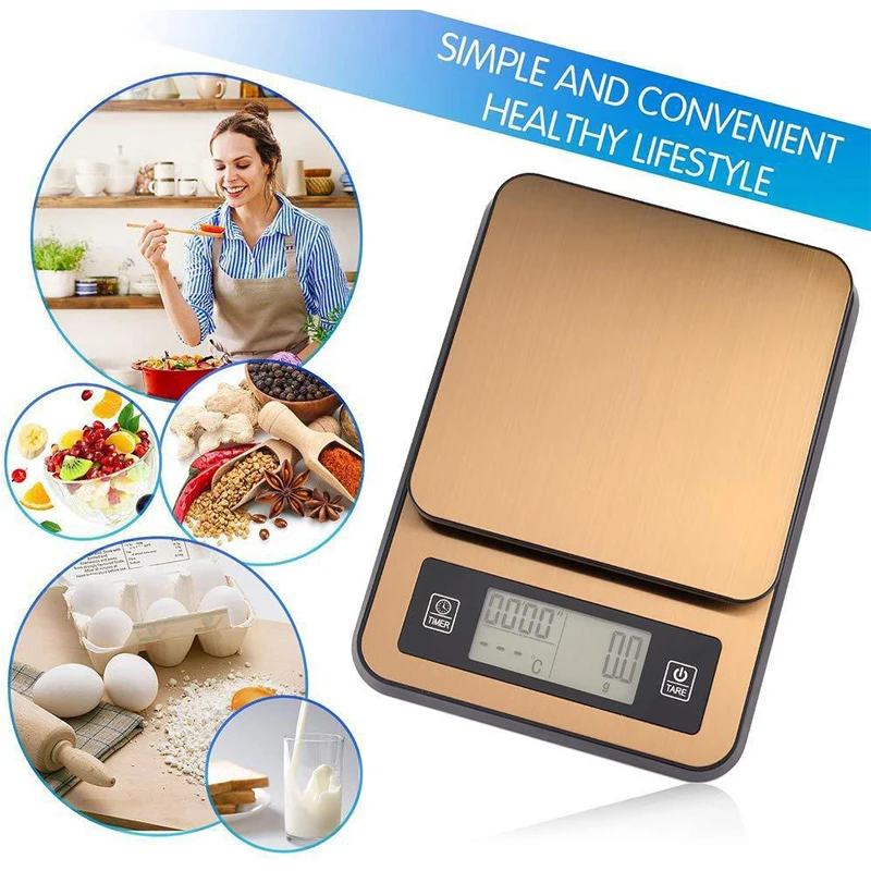 

3kg/0.1g Electronic Scale Digital Home Kitchen Scale Drip Coffee Scale LCD Portable With Timer Temperature Probe High Precision