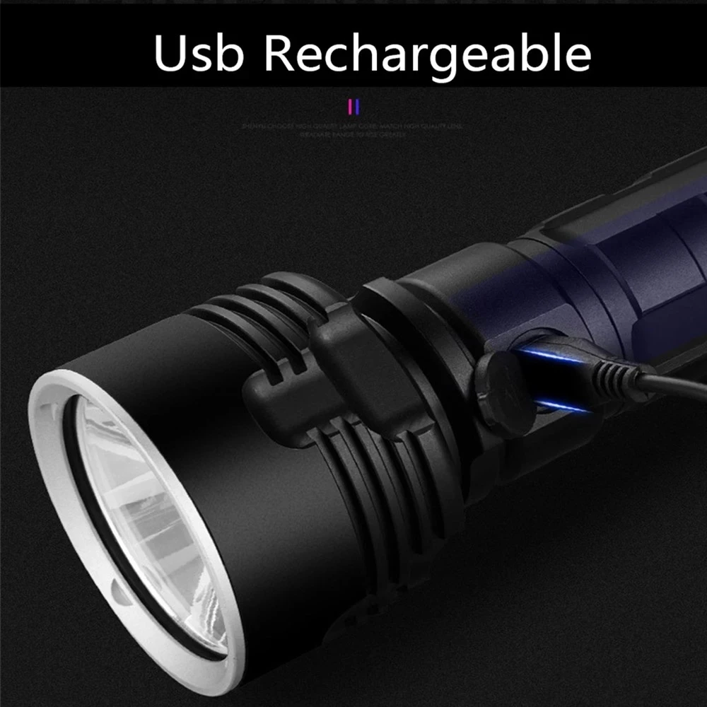 Фото 25000LM супер мощный светодиодный фонарик L2 XHP70 тактический фонарь USB перезаряжаемый Linterna водонепроницаемая лампа для кемпинга Lanern для Bikr №3