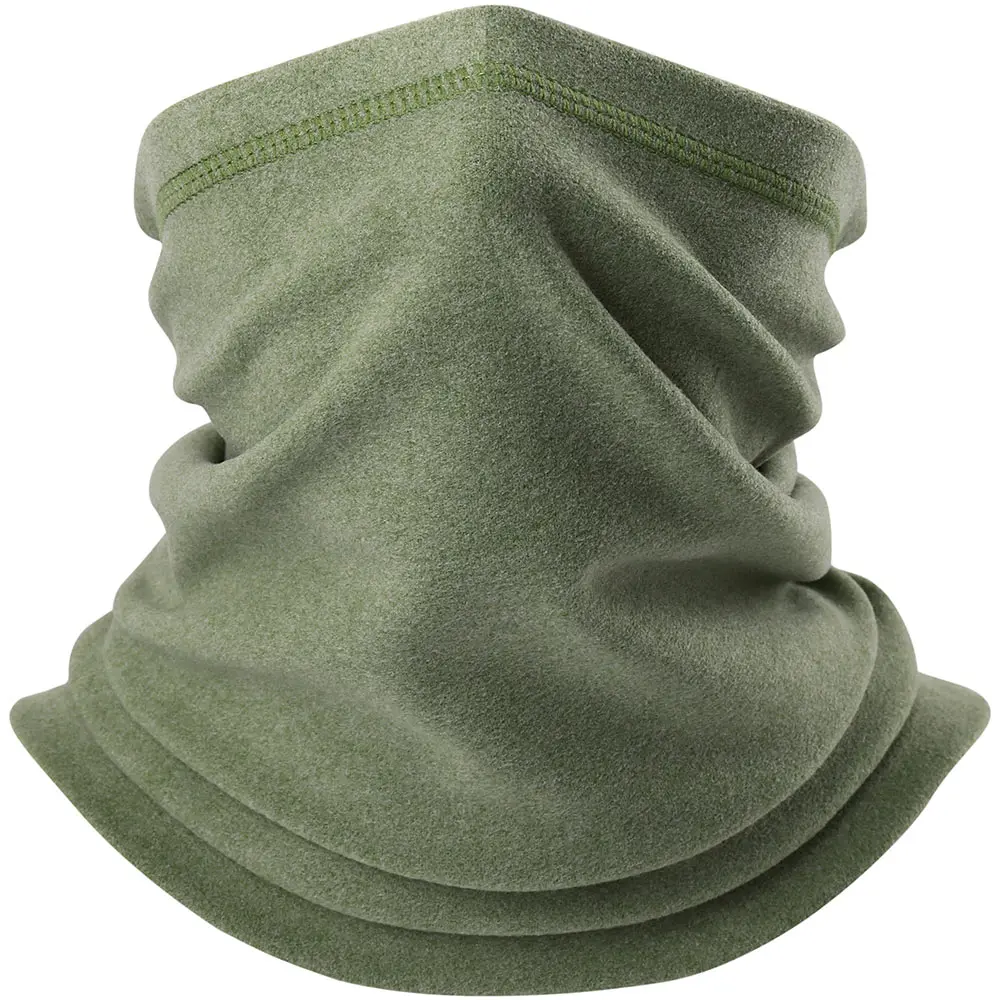 Green Зимняя Флисовая теплая Балаклава для шеи, маска на половину лица, покрытие для ушей, теплый шейный шарф-труба, снуд для защиты лица, повязка на голову для женщин и мужчин - Цвет: Green