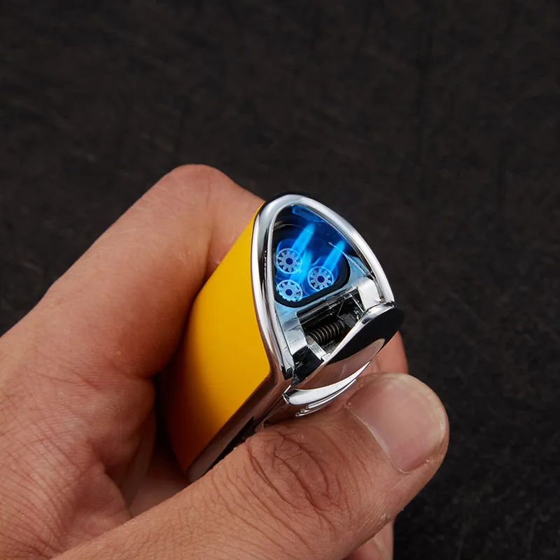 Металлическая ветрозащитная сигаретная Зажигалка COHIBA с 3 синими пламенями | Дом и