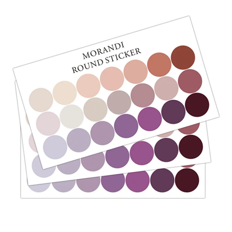 

2 Sheets Morandi Color Dot Decoration Stickers Scrapbook Journal Album DIY Wall Sealing Stickers Stationery School Supplies