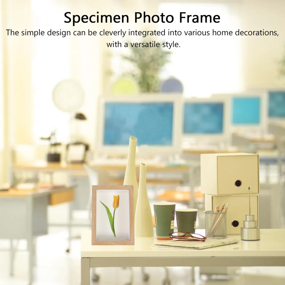 

1Pc Wooden Picture Frame Creative Specimen Holder Dried Floral Photo Frame Adorn