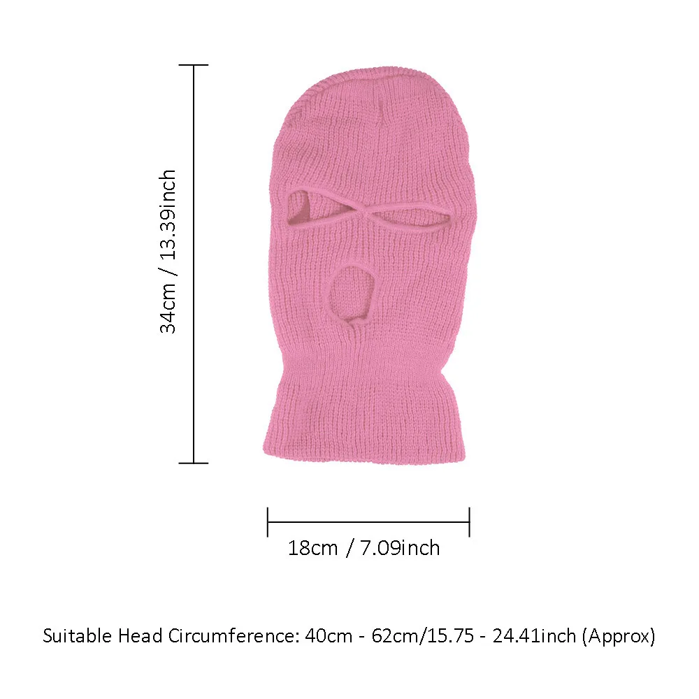 

Full Face Cover Mask Three 3 Hole Balaclava Knit Hat Ski Mask Knitted Face Cover For Winter Outdoor Sports Warm Face Masks