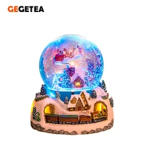new wholesale floating snowflake rotating bluetooth crystal ball carousel music box christmas gift birthday gift snow globe
