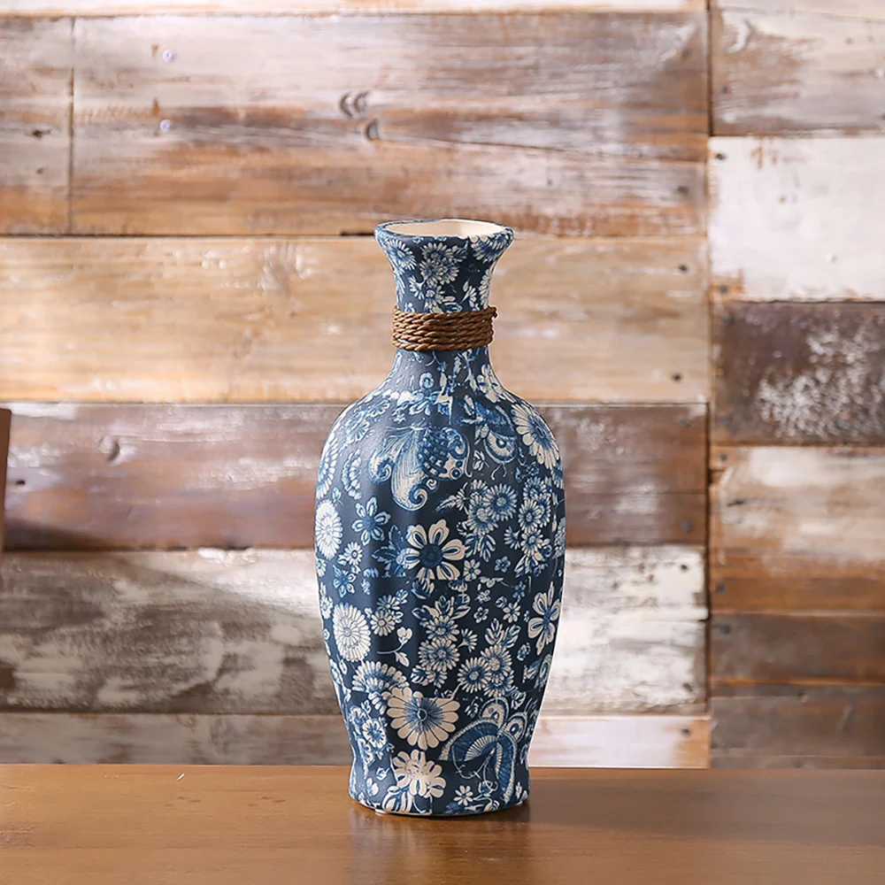 

Chinese Jingdezhen Ceramic Vase Retro Large Vase Decoration Luxury Nordic Vases Modern Home Living Room Decoration Accessories