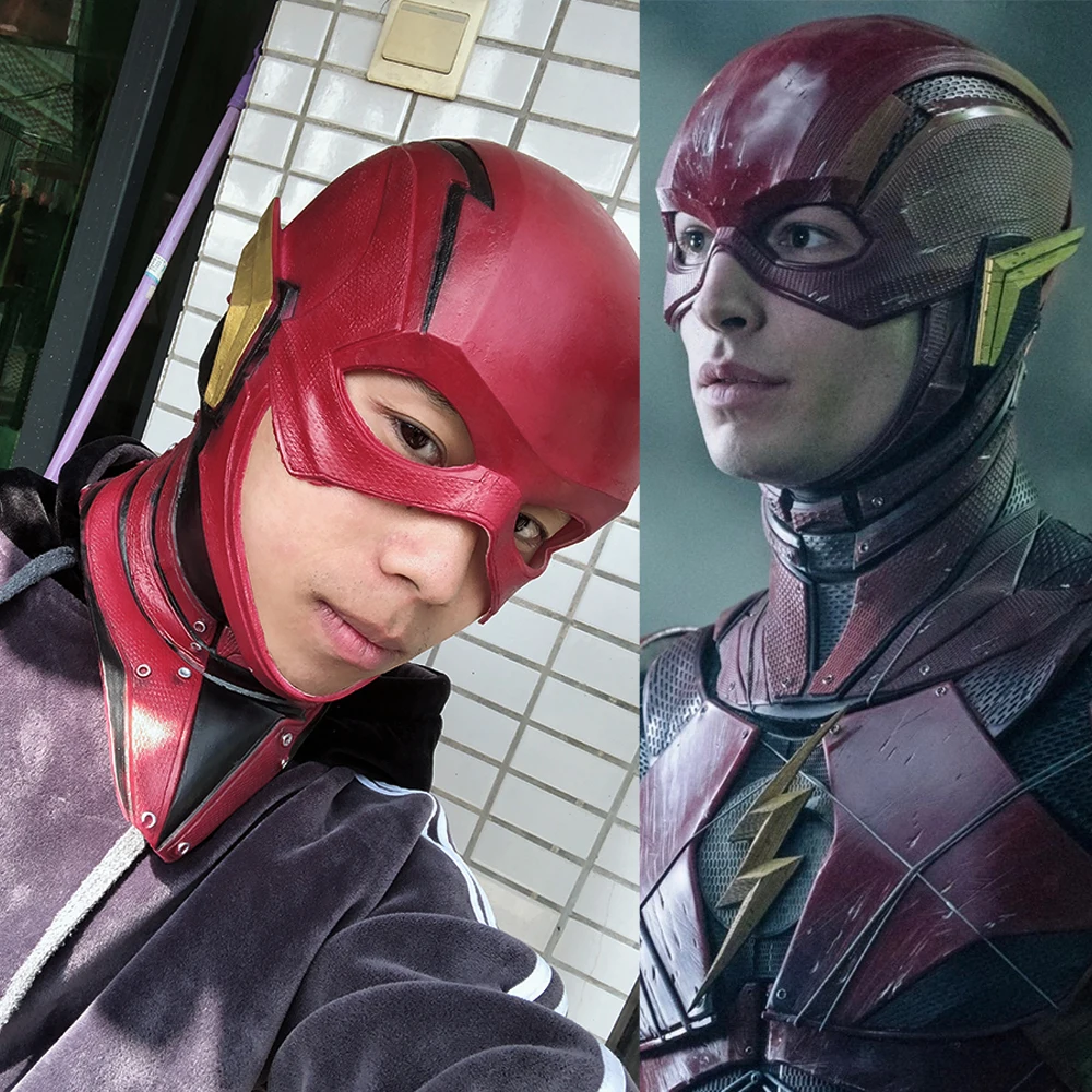 1 шт. маска Лиги Справедливости из фильма флэш Аллен косплей шлем красная для