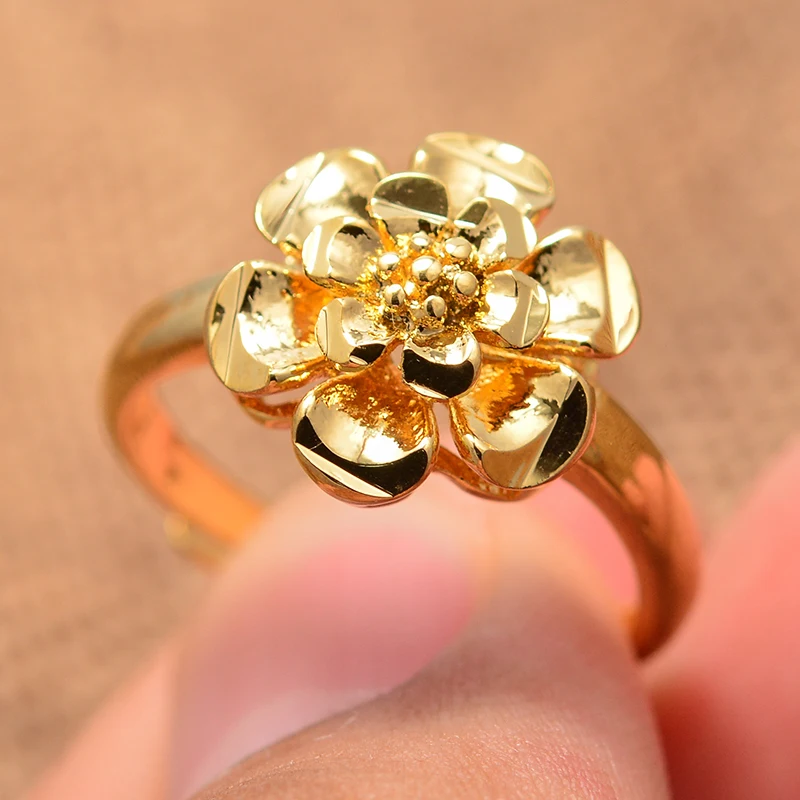 Маленькие африканские кольца с мельницей Дубая золотого цвета для женщин и