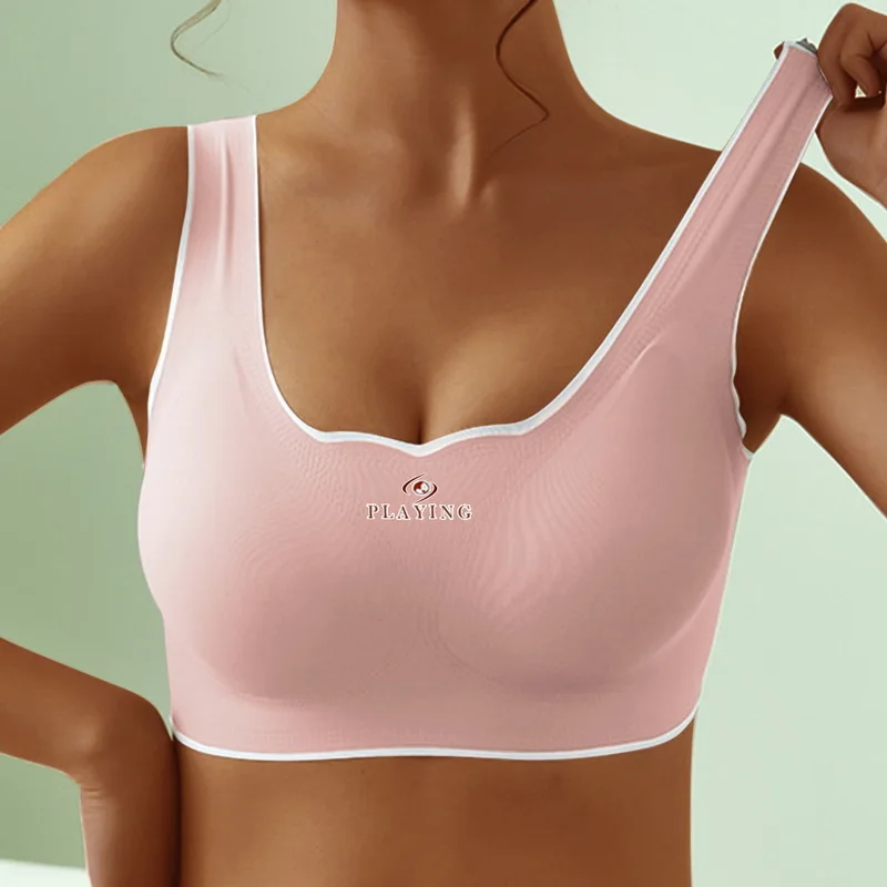 

Women Gym Running Crop Top Sportswear Sports Bra Fitness Tops Seamless Yoga Bra Lace Breathable Bralette Solid Push Up Brassiere