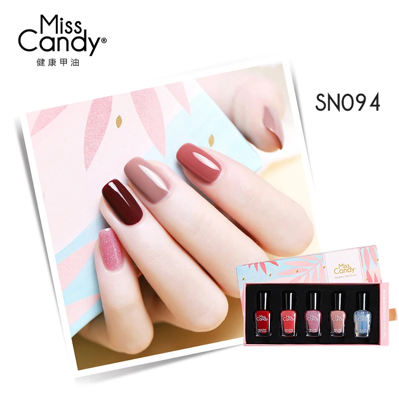 Miss Candy набор для снятия лака для ногтей здоровая Зачистка нетоксичный тупой кошачий глаз Halo краситель пять бутылок дополнительно красочный лак для ногтей - Цвет: SN094    5-piece set