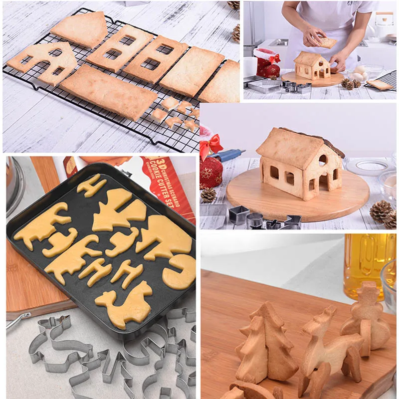 8/10/18 шт/комплект Нержавеющая сталь рождественского печенья торт 3D прессформы
