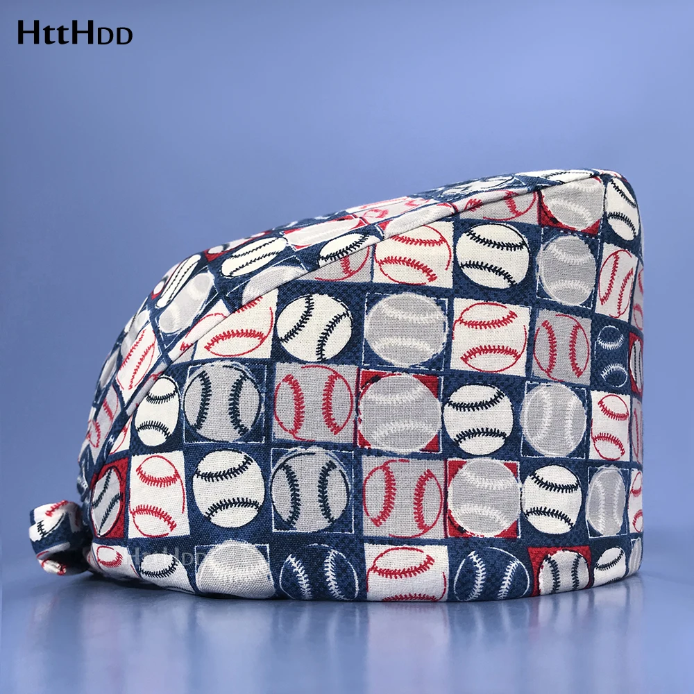 

Fashion Unisex Spa Scrub Hat Veterinary Pet Shop Medical Care Accessories Work Cap Breathable Multicolor Print Cotton Scrub Hats