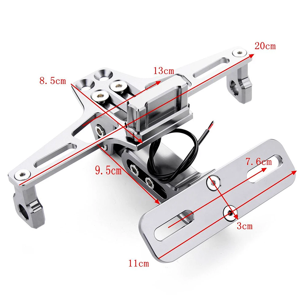 

Motorcycle Rear License Plate Mount Holder Bracket With LED Light For HONDA Forza 250 Cub Cb1000R Ruckus Crf 450 Varadero 1000