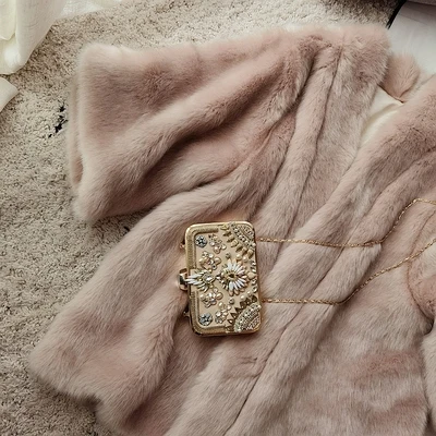 Tao Ting Li Na/зимнее свободное теплое пальто средней длины из искусственного меха|faux